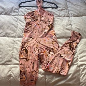 Zara pink halter jumpsuit